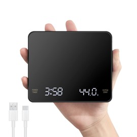3T6B Báscula de Café con Temporizador, Báscula de Café Espresso Recargable, Báscula de Café Digital de Alta Precisión 3Kg/0.1G, Báscula de Alimentos de Cocina con Pantalla Invisible, Medidas En G/Oz/M
