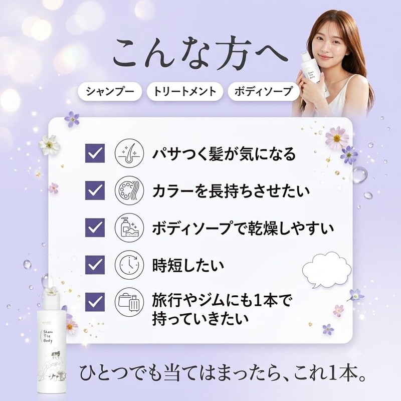 yurutto by TELESA Shantree Body Full Body Shampoo, All-in-One Shampoo,