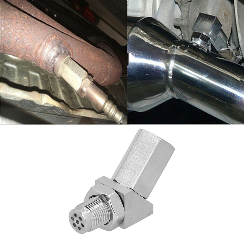 Akozon Oxygen Sensor Adapter, 45° Angled Oxygen Sensor Extender Spacer