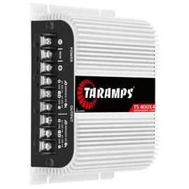 Taramps TS 400x4 400 watts RMS 4 Channels Full Range Car Audio Amplifier, 2 Bridged Channels, RCA Input Class D, Output Power, Multichannel Amplifier System, Small - TS400X4
