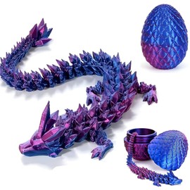 JSGBZK 3D Printed Dragon in Egg, Dragon Egg, Gemstone Dragon Fidget Toy Creative Decoration, Mystery Flexible Colorful Fidget Dragon Egg Toy Set for Home Office Executive Desk Toys