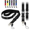 Black Detachable 2cm Flat Lanyards With Buckle, Safety Breakaway Pull,