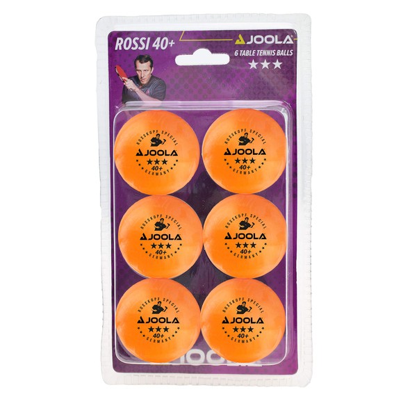 JOOLA Rossi 3-Star Table Tennis Balls – 6 pack - Orange