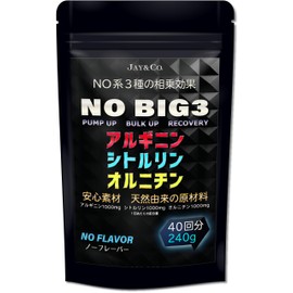 JAY & CO. NO Series BIG3 Arginine, Citrulline, Ornithine (33.8 oz (1,000 mg x 3 types) (Unflavored (with citric acid), 40 Servings 8.5 oz (240 g)