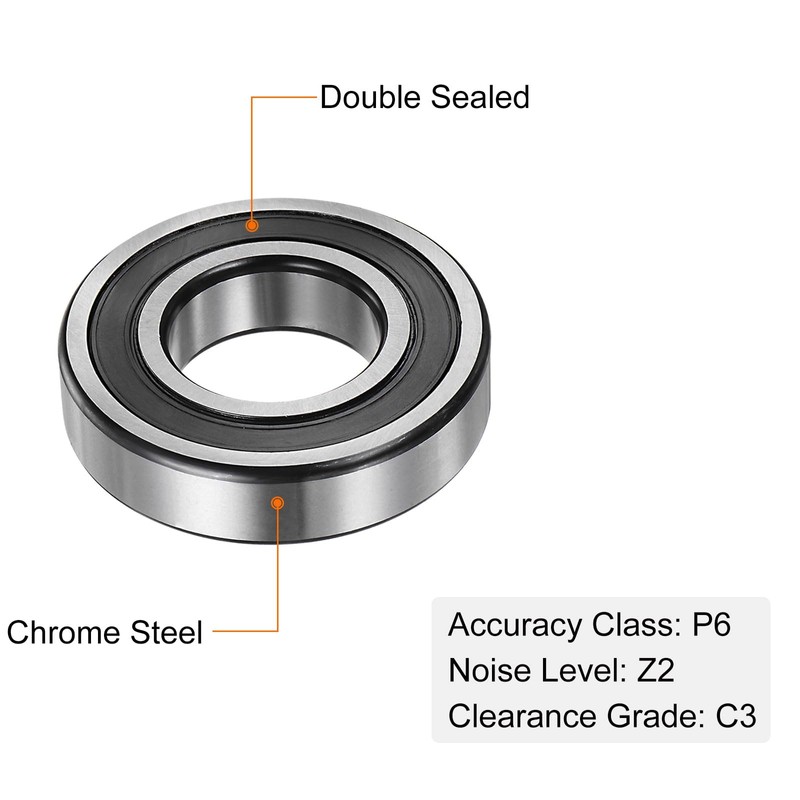 sourcing map 6207-2RS Deep Groove Ball Bearing,35 x 72 x