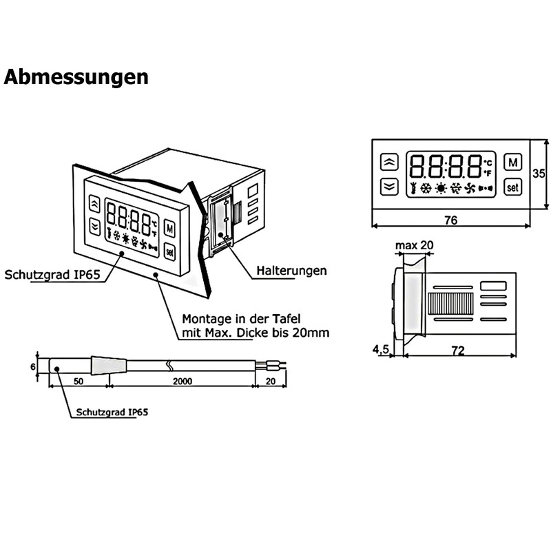 Mi-10 Thermostat for Heating and Cooling 12 V Room Controller