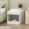 Furinno Peli Top Opening Litter Box Enclosure in Solid White