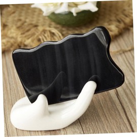 Beavorty 2pcs Natural Black Horn Gua Sha Scraping Plate for Stress Relief and Health Care Versatile Massage Tool for Face Body and Limbs Enhance Blood Circulation and Complexion
