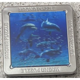 MAGNA 3D Magna Puzzle DOLPHINS - Magnet tiles with tin storage case.