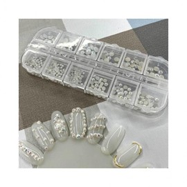 Lumina D Decoration Parts Nail Art Set White Pearl Nail Stone