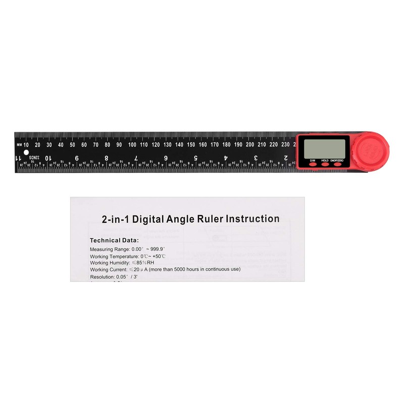 Neoteck Digital Angle Finder Ruler 11-Inch 300mm Protractor Angle Gauge