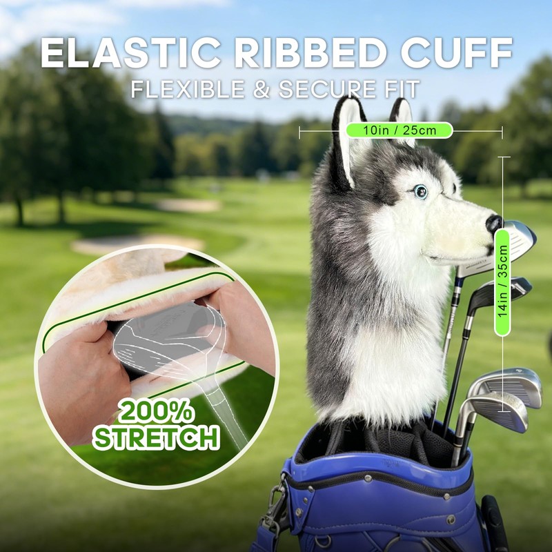 FurryClone Husky Golf Club Head Cover - Charming Protection for