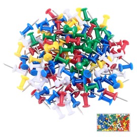 Luoqun88 Multicolor Push Pins, Thumb Tacks Push Pins, 200 Pcs Reusable Drawing Pins with Storage Box, Board Pins for Cork Boards, Bulletin Boards, and Office Use (Multi)