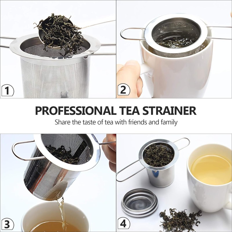 Tea Infuser,Stainless Steel Tea Steeper Fine Mesh Filters, Large Capacity