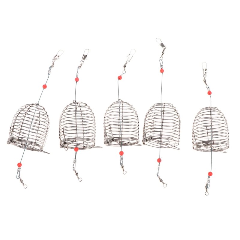 OHPHCALL Stainless Steel Bait Cages Set Lure Feeder Bait Trap