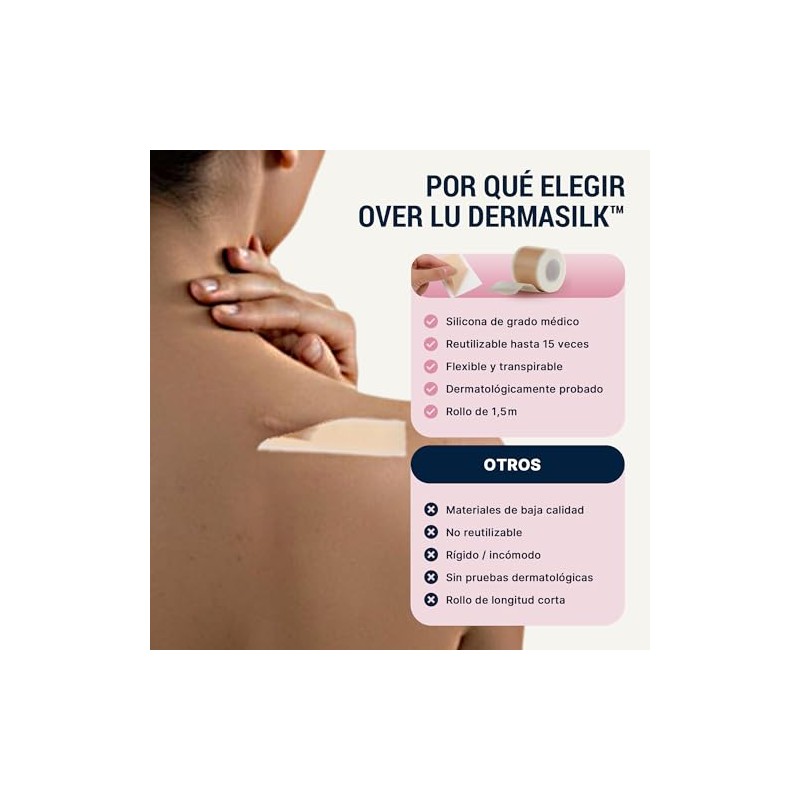 Over Lu DermaSilk™ | Cinta de Silicona para Cicatrices –