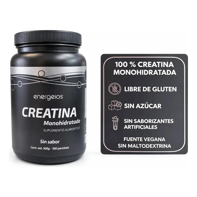 Biotina 120 Caps Y Creatina Monohidratada 500mg Energios Sin Sabor