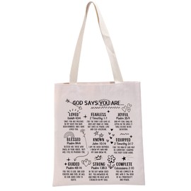 Christian Gift God Says You Are Tote Bag Religious Handbag God Gift Faith Shopping Bag Bible Gift (God Says You Are T)