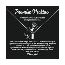 Gifts for Husband Necklace Silver Chain Square Pendant Promise Necklace for Men Birthday Jewelry Gift for Husband Gifts from Wife