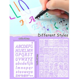 30 Pieces Letter Stencils for Painting 4 x 7 Inch Alphabet Reusable Plastic Numbers Font Templates for Journal Notebook, Diary, Scrapbook Decor Supplies