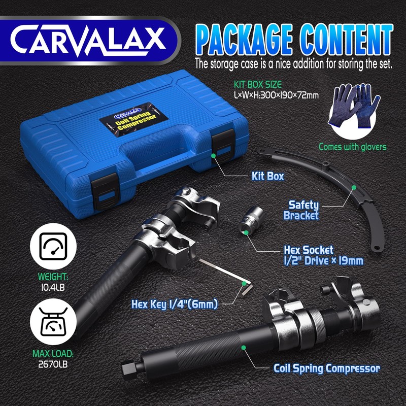 CARVALAX Coil Spring Compressor Tool, 2pcs Automotive Spring Compressor Set
