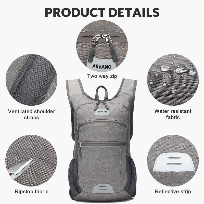 Arvano Hiking Backpack Lightweight Foldable Backpack 10L Small Rucksack for