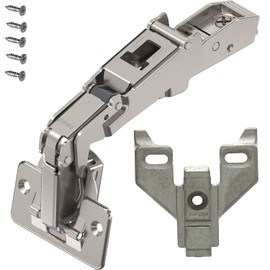 Blum 71T6550 Wide Angled Hinge 170 Degree, FACE Frame Application, Full Overlay with 0mm Face Frame Plate 175L6600.22 (2 - Set)