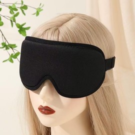 Sleep Eye Mask, 3D Deep Contoured Eye Covers for Sleeping, Block Out Light Eye Mask, Zero Eye Pressure Blindfold for Men Women with Adjustable Strap for Sleeping, Traveling (Black)