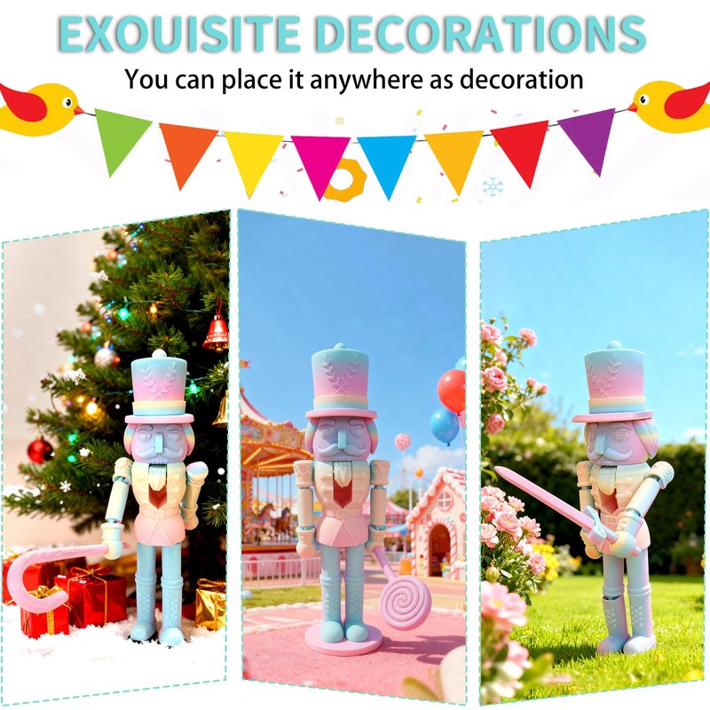 TUTHKOTH Articulated Rainbow Nutcracker Statue for Adults - 10.2 Inch