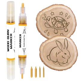 EIGTWEN Wood Burn Marker Pen, Wooden Burning Gel Pen Used for Drawing Wooden Burning Marks, Making It An Ideal Choice for Making Gifts, Crafts and Art Studios. Suitable for Beginners (2 pcs)