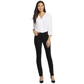 NYDJ Women's Alina Skinny Jeans, Black 2404, 12