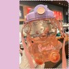 HUSHUI Kawaii Bear Straw Bottle, Portable Bear Shaped Water Bottle
