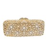 Boutique De FGG Bling Flower Crystal Clutch Evening Bags for Women Formal Party Rhinestone Handbags, Gold&silver, Small