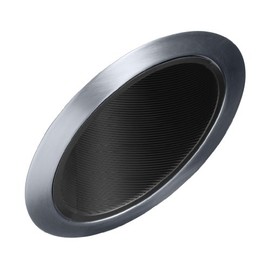 Juno Lighting 604B-SC 6-Inch Super Slope Downlight Black Baffle, Satin Chrome Trim