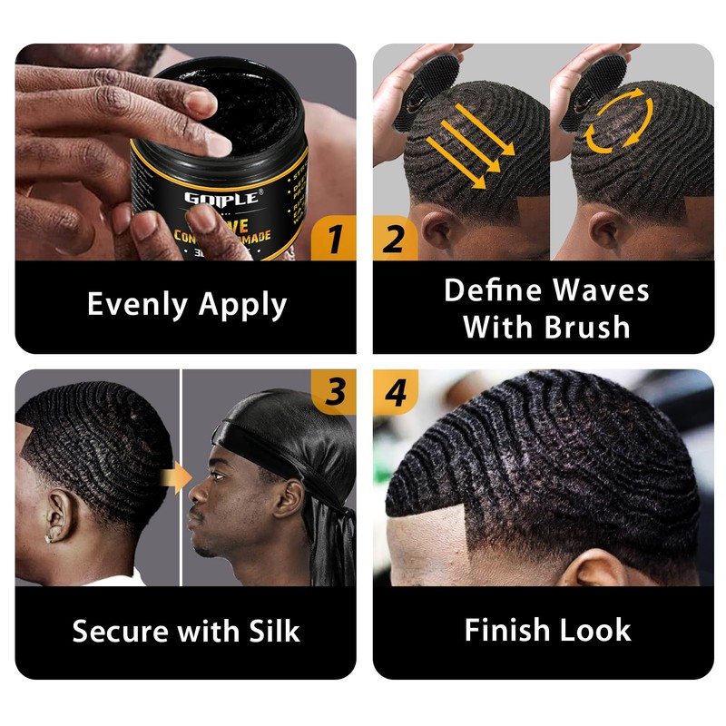 Natural Wave Pomade for Men Strong Hold, Easy Wash -