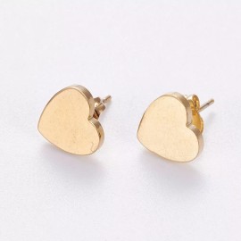 Unbranded Stainless Steel Set Earring Pendant Necklace Heart Multi-color 18.5" P765