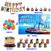 Hot-blooded Anime Theme Birthday Decorations,Party Supplies,includes banners, balloons, dinner plates,