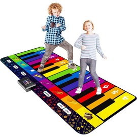 6 ft. Floor Piano Mat for Kids & Toddlers, Giant Piano Mat, 24 Keys, 10 Built in Songs, 8 Instrument Sounds, Record & Playback, Song Booklet, Musical Toy Gift for Boys & Girls Age 3 4 5 6 7 8 9 - Style: 6 ft Classic Piano Mat