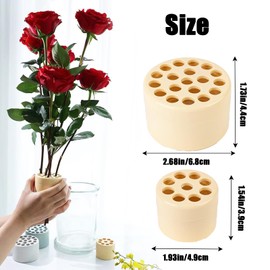 Leeneen 2PCS Spiral Ikebana Stem Holder,Hanataba Flower Arranger Twist,DIY Bouquet Twister for Flowers Stems of Various Sizes wiht Herb Stripper(Small&Large) (transparent)