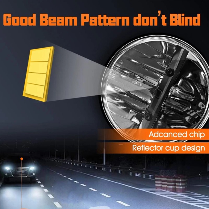 uspaits888 Pair Fit Freightliner Century Class 1996-2011 7'' Inch LED