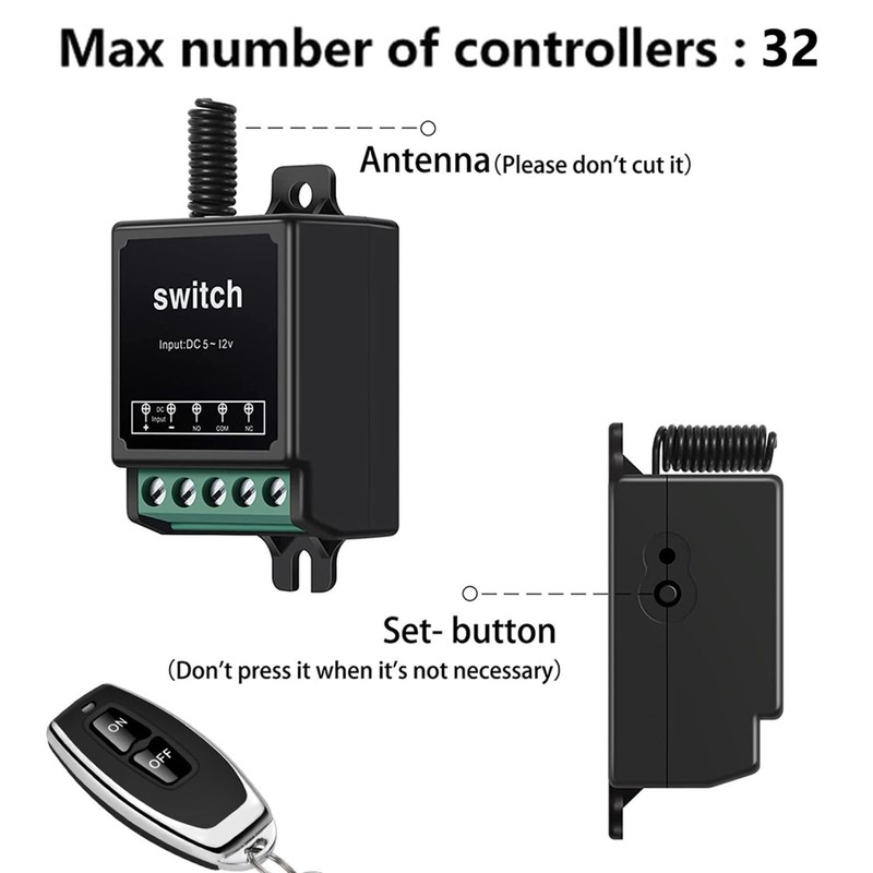 433 MHz RF Module DC 5-48 V Wireless Remote Control