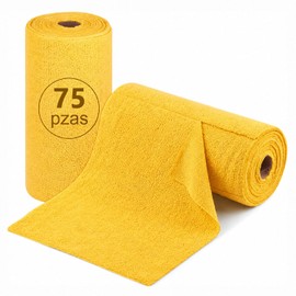 Rollo de Toallas de Microfibra,Paquete de 75,Paños de Microfibra,Trapos de Cocina,Microfibra Limpieza,Reutilizable,Ultraabsorbentes,Sin Pelusas,para C