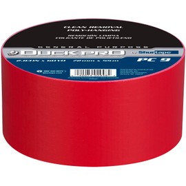 Shurtape Duck Pro Contractor Grade, Colored Cloth Duct Tape for Industrial Color Coding, Sealing, Seaming and Splicing, 72mm x 60yds, 9.0 mil, Red, 1 Roll (105497)