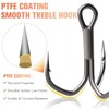 Dovesun Fishing Treble Hooks 3X Strong Professional V PTFE Coating