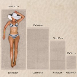 Hausfelder Premium Guest Towel Set with Hanging Loops - 100% Cotton Oeko-Tex Certified, Hand Towels Small, Soft, Absorbent (Beige, 6 Small Towels 50 x 30 cm)