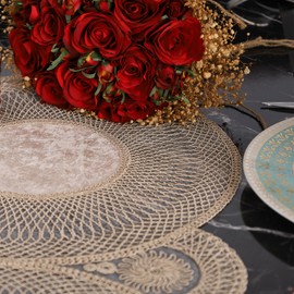 Lace Table Runner for Dining Room, Kitchen, Bedroom - Dresser Runners , Lace Doilies for Tables and Home Decor- Floral Farmhouse Table Runner, Dresser Scarf for Vintage Wedding Decor, (R.Brown)