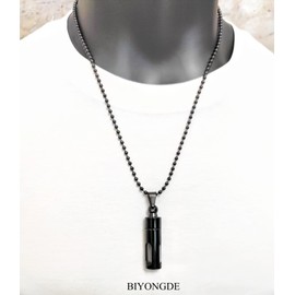 BIYONGDE Cylinder Cremation Urn Necklace for Ashes Memorial Keepsake Pendant for Men Women, Stainless Steel Holder Locket Remembrance Jewelry