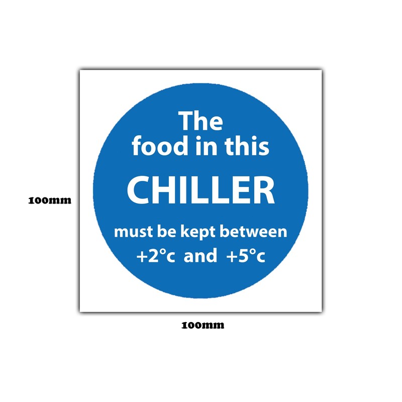 2-Pack - Chiller Fridge Temperature Reminder Label Sign - Kitchen