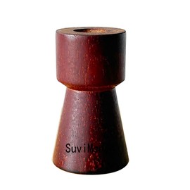 SuviMcny Brown Modern Minimalist Wooden Column Candle Holder for Column Candles, Tabletop Decoration, 3.54'' & 4.33'' Minimalist Tall Candle Holder Decoration (Candle Not Included) (M(9cm))