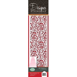 Designer Stencils Chantilly Lace 1 Cake Side foodgrade stencil, 3.8 X 13, Beige/Semi-Transparent